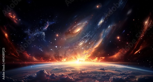 view planet bright light shining space trance music high definition clouds avatar horizon exploding galaxy profile viewed streaming