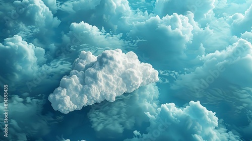 The image shows a beautiful blue sky with white clouds.