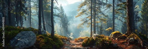 mountain travel nature landscape rock, outdoor, climbing background forest hill realistic nature and landscape