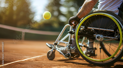user ai playing tennis closeup wheelchair image of candid a generated disabled
