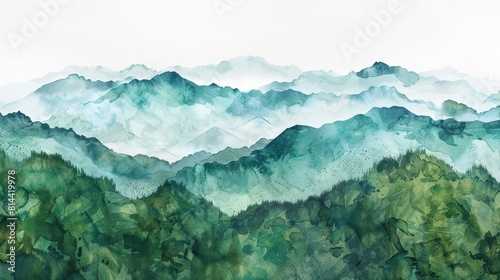 Watercolor Map of Great Smoky Mountains National Park Generative AI