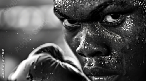 sweaty black boxer face
