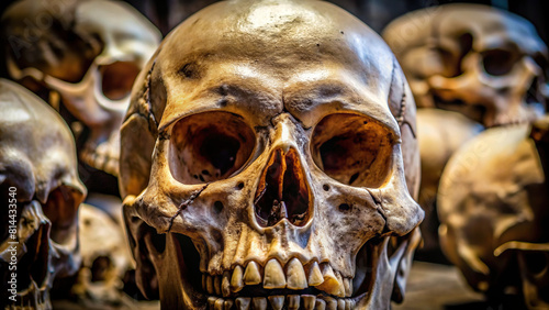 Closeup shot of a skull, showcasing the protective nature of cranial bones and their role in safeguarding the brain.