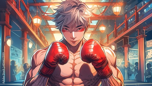 portrait of a asian boxer