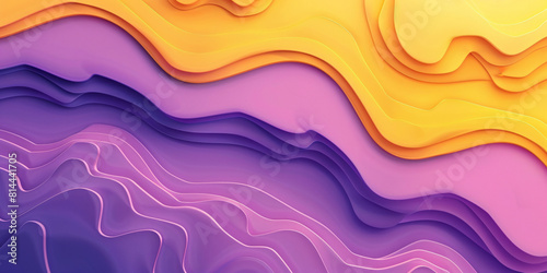 Background with violet and yellow curved shapes