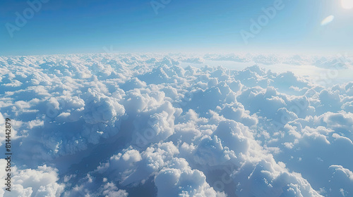 full frame view of blue sky with cumulus clouds