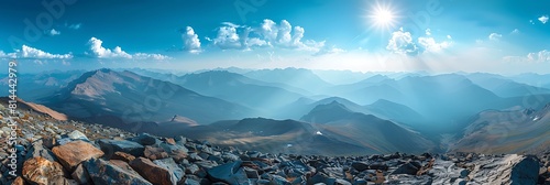 Landscape, scenic view of mountains ranges seen from the top of Quandary Peak in Colorado realistic nature and landscape