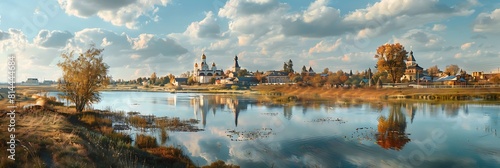 Landscape Spaso-Efimiev Monastery of Suzdal, Russia realistic nature and landscape