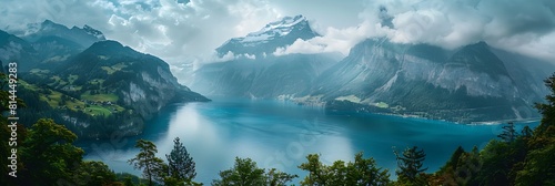 Landscape view from Interlaken, Switzerland realistic nature and landscape