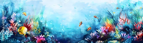 watercolor underwater concept