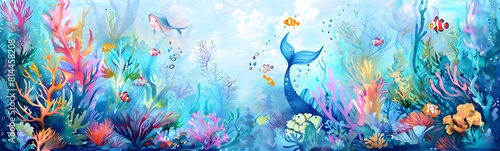 watercolor underwater concept