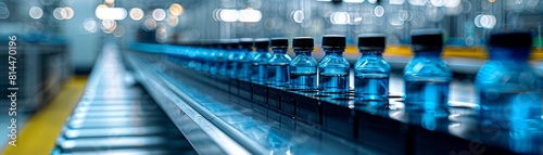 With selective focus, the rows of chemical solution bottles in the industrial manufacturing facility showcase the variety and organization of the chemicals used in production 8K , high-resolution, ul