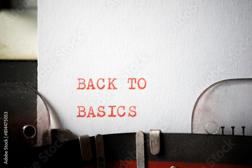 Back to basics phrase