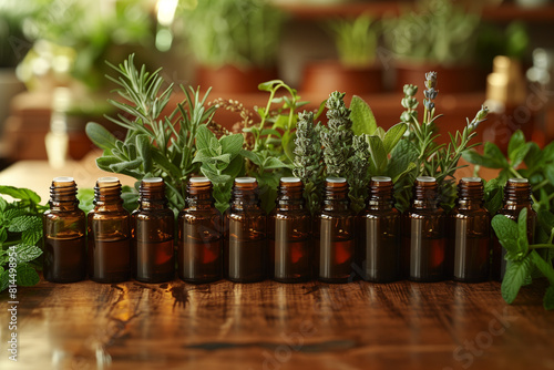 Herbal Essential Oils with Fresh Herbs