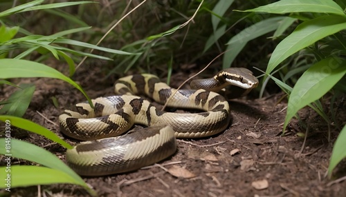 A snake slithering through the underbrush upscaled_4