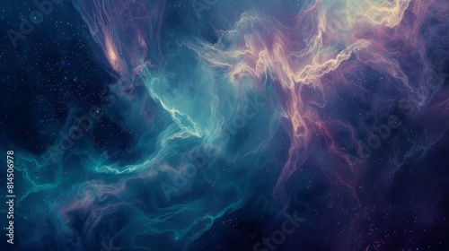 Astral mist drifts translucent forms with galaxy hues wallpaper