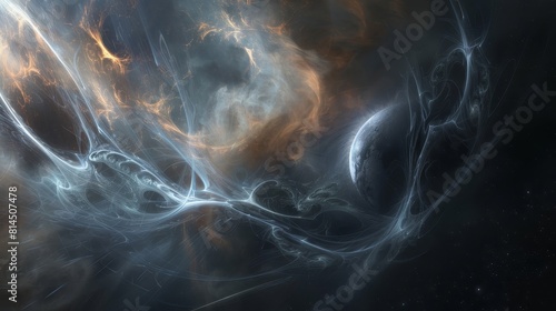 Tendrils envelop planets ethereal forms lend mystery wallpaper