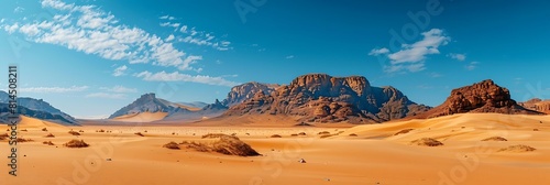 Landscapes of rocks and dunes in the algerian Sahara realistic nature and landscape
