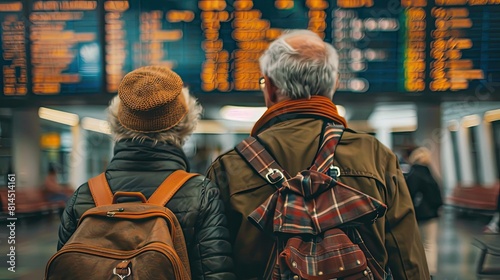 Elderly Couple Waiting for Boarding Time at Airport