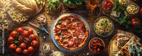 Italian Food. Pizza and Pasta