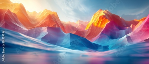 Geometric abstract backgrounds, 3D renderings