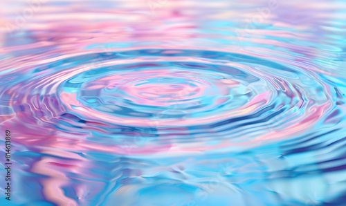 calming pastel blue and pink water ripples, Generative AI