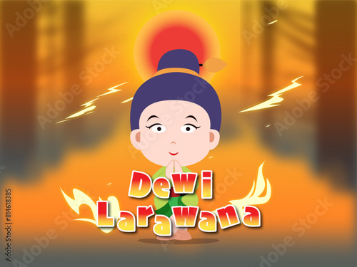 Vector colorful folklore Babad Dermayu from Indonesia Dewi Larawana