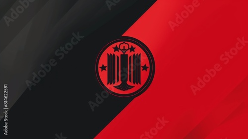 iconic logo of AC Milan is showcased on a striking black and red background, exuding power and passion.