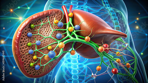 Detailed photo showcasing liver's role in metabolic pathways