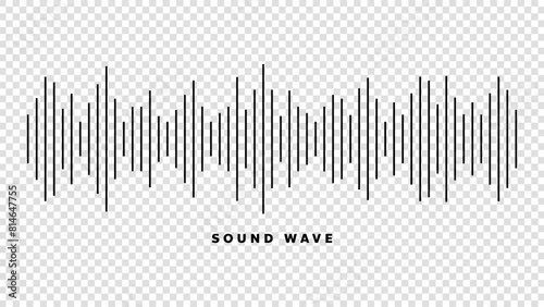 Sound waves on white background , Flat Modern design,isolated on a transparent background , illustration Vector EPS 10