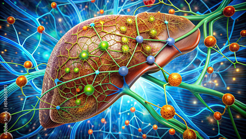 Detailed photo of liver tissue illustrating metabolic pathways