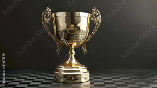 Golden Trophy Cup: Isolated on transparent background, Generative Ai