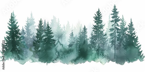Whimsical Watercolor Forest Scene for Stickers and Designs Generative AI