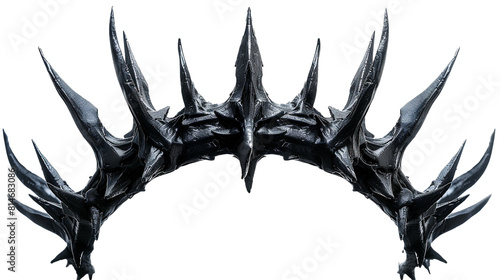 Gothic-inspired crown with spikes isolated on white.PNG file. 