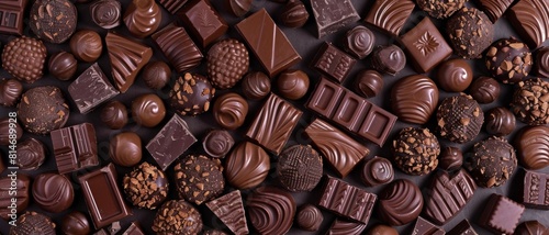 Background full of chocolate. Product photography. Chocolate background.