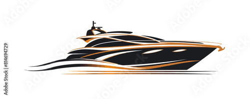 Yacht speed boat logo . vector simple illustration