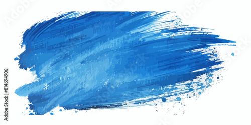 a blue paint smudge on a white background