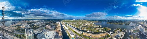 Fort Lauderdale panoramic aerial view on a beautiful sunny day, Florida