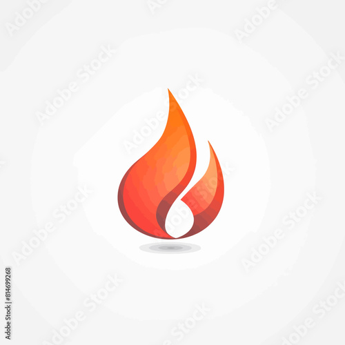 a flame logo on a white background