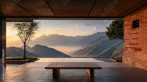 Luxury villa with mountain view, sunrise and sunset