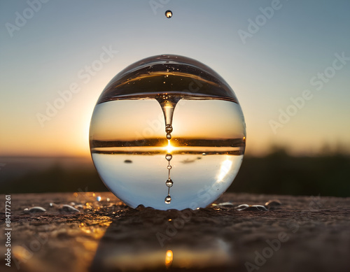 crystal ball alpine autumn or indian summer landscape shot at the famous kampenwand, aschau im chiemgau, crystal ball in hand with business earth beautiful, bubble, sky, blue, water, earth, sphere,