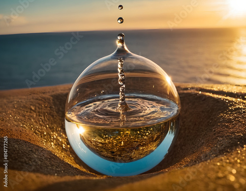 crystal ball alpine autumn or indian summer landscape shot at the famous kampenwand, aschau im chiemgau, crystal ball in hand with business earth beautiful, bubble, sky, blue, water, earth, sphere,