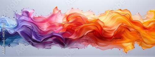 Vibrant wave of colorful paint creating a dynamic abstract artwork
