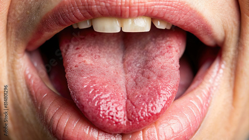 Detailed image of a tongue with emphasis on its taste buds