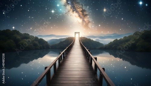 A bridge of stars leading to the gates of heaven
