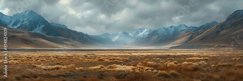 mountains and wastelands - a typical New Zealand landscape realistic nature and landscape