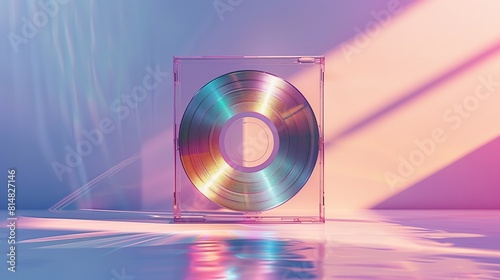 Super jewel case with cd inside. cd box mockup template isolated.