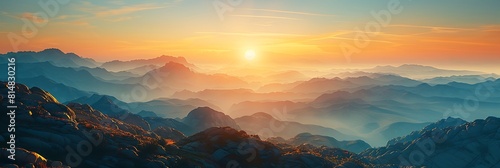 Mountains during sunset, Beautiful natural landscape in the summer time realistic nature and landscape