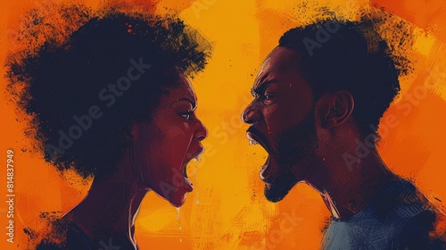 Conflict Resolution: African American Couple Expressing Frustration
