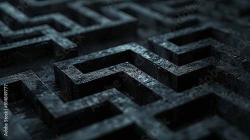 3D rendering of a dark maze.